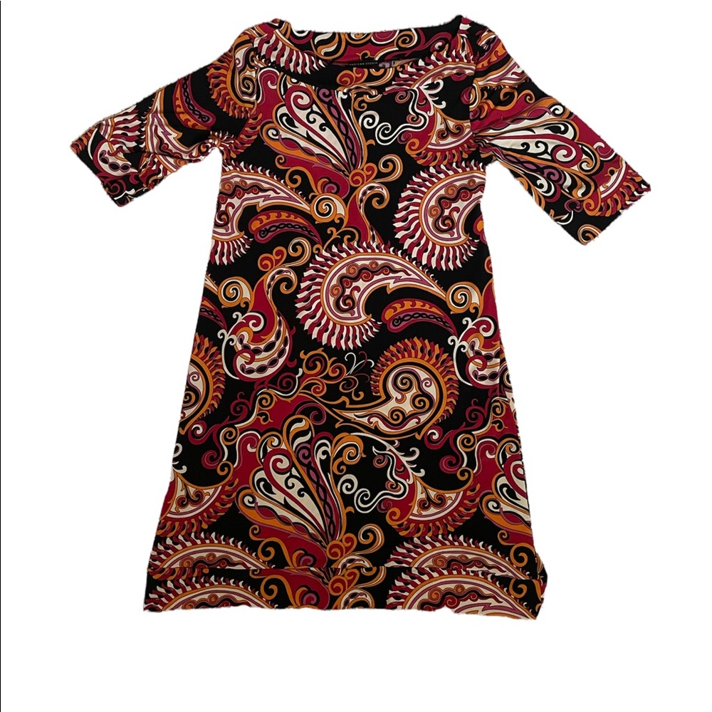 Vintage Madison Studio Paisley Half Sleeve Midi Dress